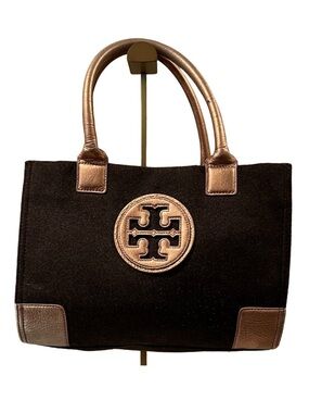 Tory Burch Ella - Gray Wool & Rose Gold Tote - needs painting / rehab